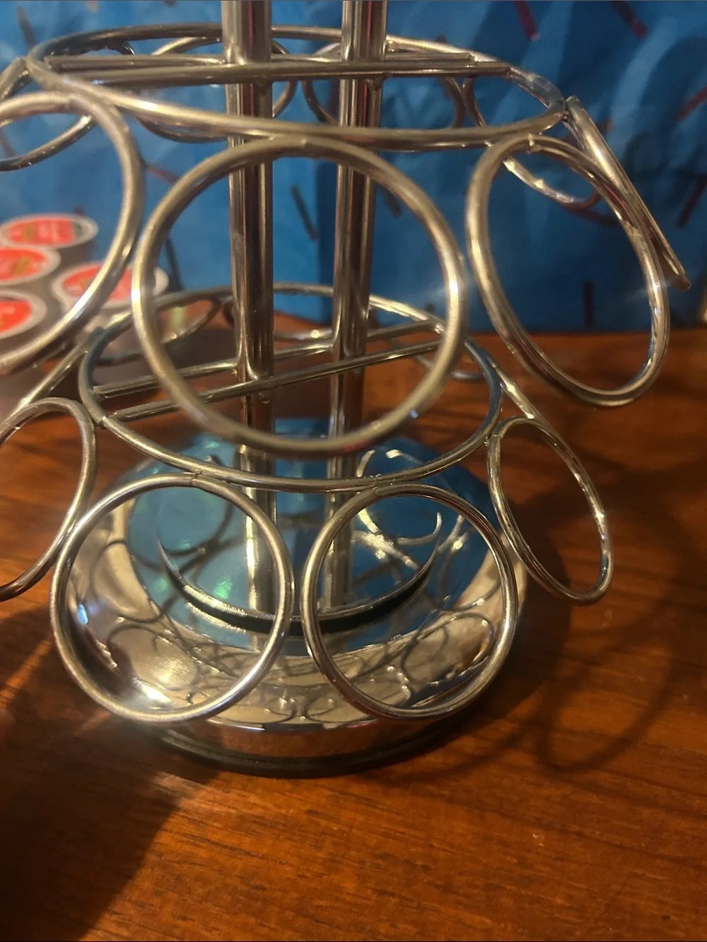 Coffee Pod K-Cup Carousel Holder - Silver chrome